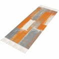 thumbnail image 4 of Orange Grey Kitchen Runner Rug 2'x4', Modern White Mottled Graffiti Art Painting Washable Rug with Tassels, Non Slip Woven Cotton Bathroom Rugs Hallway Carpet for Foyer Bedroom Entry Back Door Decor, 4 of 9