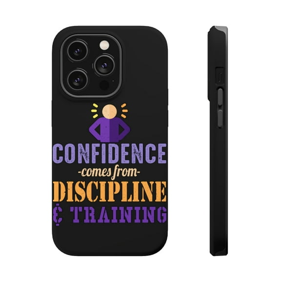 DistinctInk Tough Case for Apple iPhone 15 PRO (6.1" Screen), Compatible with MagSafe Charging - Confidence Discipline And Training