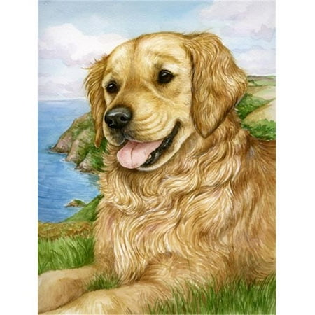 Golden Retriever by Debbie Cook Flag Garden Size