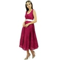 thumbnail image 6 of Bimba Women's Elegant Midi Prom Dress Round-Neck Bridesmaid Dresses, 6 of 9