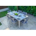 thumbnail image 1 of Belvedere 7-Piece Brushed Aluminum Outdoor Patio Furniture Dining Table Set w/ Dining Table and Six Chairs, 1 of 7