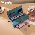 thumbnail image 7 of Wrangler Women's RFID Bifold Wallet - Large Western Tooling Flower Design, Card Case & Cash Organizer, Stylish Travel Clutch for Ladies, Turquoise, 7 of 7