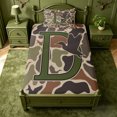 thumbnail image 3 of meiyoeat Duck Pattern Monogrammed D Twin Sheets For Boys,Camouflage Hunting Initial Print Bedding,3-Piece,1 Fitted Sheet and 1 Pillowcase, 3 of 6