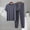 Gray, variant on Mens 2 Piece Lounge Set Solid Color Short Sleeve T Shirt and Drawstring Jogger Pants Soft Breathable Lightweight Casual Outfits