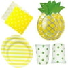 Just Artifacts Event and Party Disposable Napkins, Plates, Cups Tableware Kit (52pcs, Yellow Pineapple)