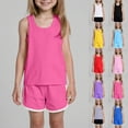 thumbnail image 7 of Girl's 4 Piece Outfits Summer Sleeveless Tie Knot Tank Top and Waist Girls Shorts Set Clothes Sets 4-12 YearsBaby Girl Clothes 3-6 Months, 7 of 7