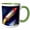 Green/White, variant on 3drose, Rocket Shooting Through Space Around Earth, 11oz Magic Transforming Mug