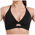 thumbnail image 1 of Sujetador deportivo a prueba de golpes para mujer - Tirantes ajustables, cuello en V, relleno extraíble, nailon/spandex, yoga, running, fitness, tallas S-XL, contorno de pecho 66-75 cm, 1 of 6