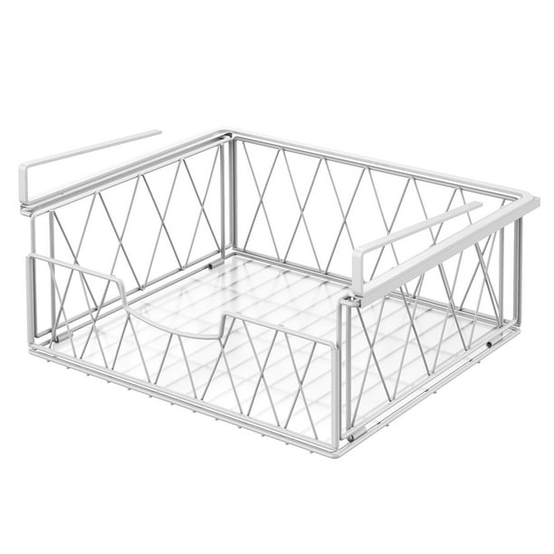 Bextsrack Metal Wire Under Shelf Storage Durable Hanging Basket Sliding