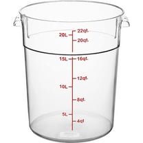 TrueCraftware- 22 Qt. Clear Polycarbonate Round Food Storage Container- Space Saving Food Storage Container Meal Prep Pantry Storage Containers Reusable for Kitchen Organization Dishwasher Safe