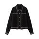 thumbnail image 1 of Woman Fashion 2023 Autumn Outwear Embroidery Long Sleeve Single Breasted Jacket Female Crop Tops Vintage Coats High Street, 1 of 5