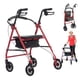 thumbnail image 1 of Andadera Rollator para Adultos Mayores Plegable con Asiento y Bolsa, Altura Ajustable, Ruedas de 7.5", Soporta 110 Kg (Color Rojo), 1 of 10