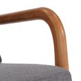 thumbnail image 6 of Wooden Accent Chair, Reading Armchair with High Back, Inclined Wood Legs and Lumbar Pillow, Upholstered Living Room Chairs for Bedroom, Lounge, Gray, 6 of 8