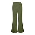 thumbnail image 4 of BAnala Wide Leg Pants for Girls Girls Uniform Pants Kids Dress Pants High Stretchy with Pockets Green,7-8 Years, 4 of 4