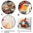 thumbnail image 3 of Designart "Fire Guitar Dry Watercolor painting III" Music Wall Art Living Room, 3 of 5