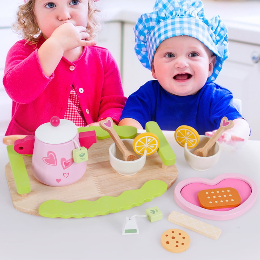 Shulemin Wooden Simulation Tea Break Teaware Tableware Pretend Play