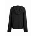 thumbnail image 6 of Women'S Casual Cardigan V Neck Button Down Hooded Sweaters Long Sleeve Hoodies Outfits Black S, 6 of 7