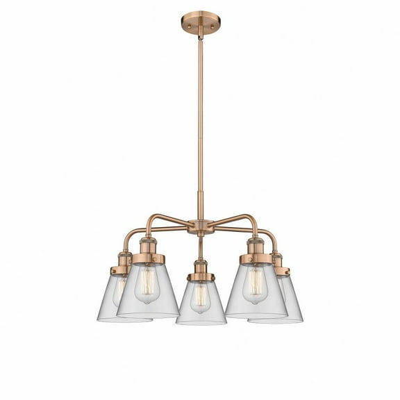 Innovations Lighting - Cone - 5 Light Stem Hung Chandelier In Art Deco