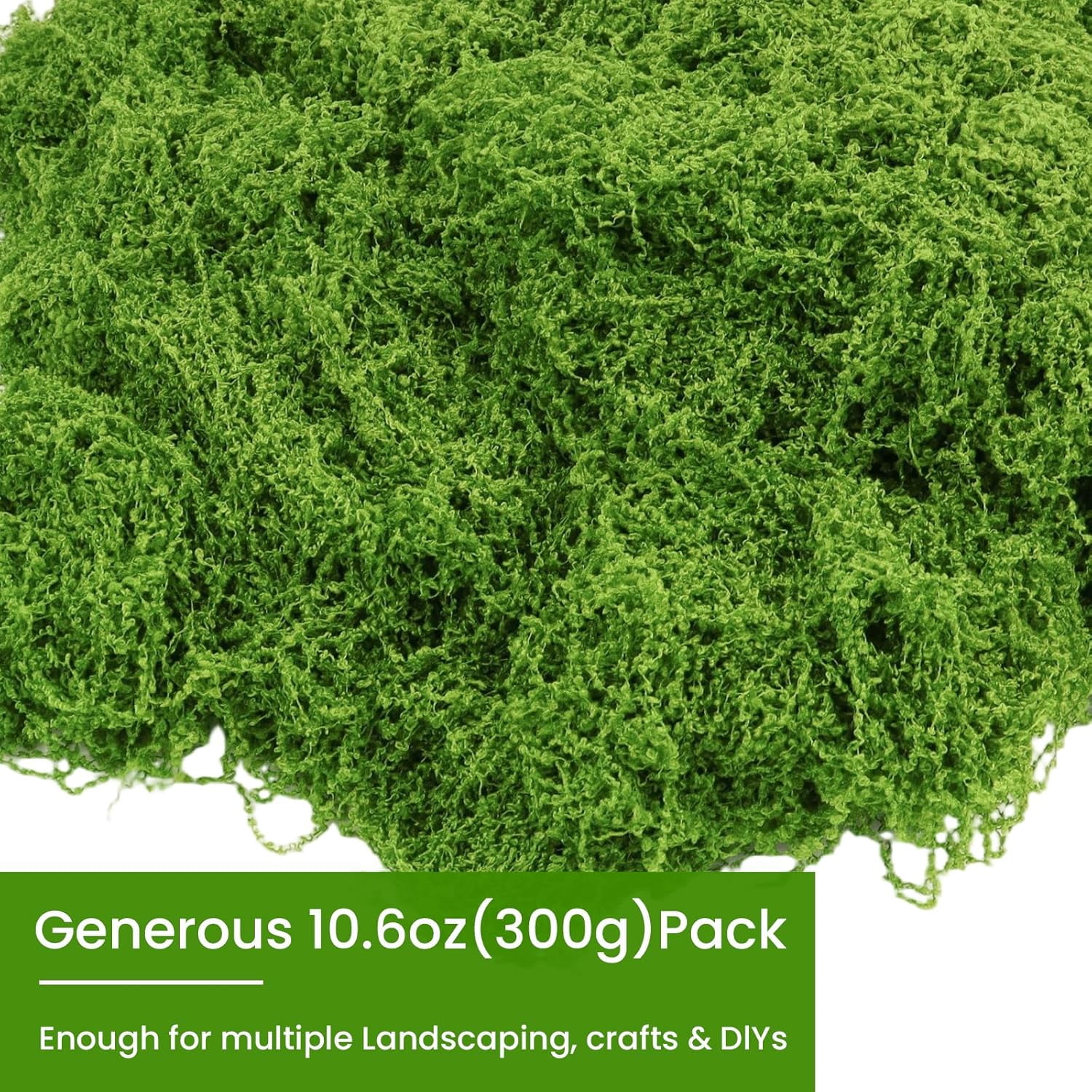 Artificial Moss 10.6oz – Fake Green Moss for Crafts, Potted Plants, Fairy Garden Decor, DIY Table Centerpieces, Wedding Party Decoration