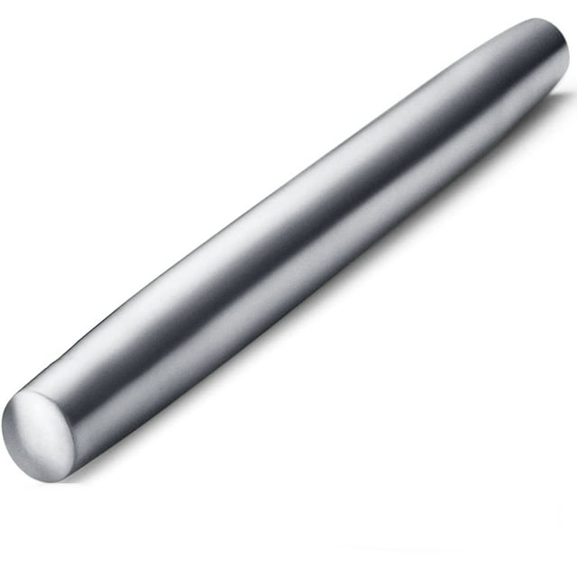 Torubia 9" Stainless Steel Rolling Pin Matte Finish For Baking Pizza Dough, Pie, Cookie, Essential Kitchen Utensil Gift Ideas(Christmas Gift)