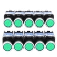 thumbnail image 1 of 10 Pcs BEM38-11DS(LA38) Self Lock Flat Button Switch 22mm with Indication Light(Green), 1 of 10