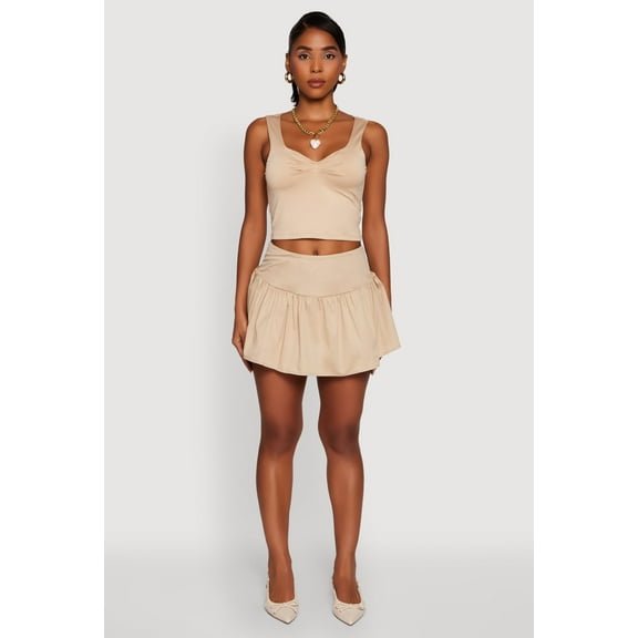 Womens Iris Sweetheart Cropped Tank Top