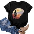 thumbnail image 2 of TENSUNNYD T Shirts For Women Plus Size Casual Vintage Sun Print Camping Print Solid Color Short Sleeve T Shirt Top Blouse Summer Casual Tee Tops, 2 of 5