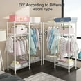 thumbnail image 3 of Ulif F1 Closet Organizer 4-Tier Adjustable Garment Rack for Small Spaces, 410lbs Capacity Metal Clothes Rack with 2 Hanging Rods , 31.2"W x 48"H, White, 3 of 8