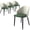 Taupe/Green, variant on LeisureMod Dining Chair Upholstered in Leather with Curve-Back Design and Wood Leg for Modern Home and Kitchen Set of 4 Paradiso Collection in Blue/White