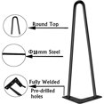 thumbnail image 2 of Elegantes patas de horquilla de satén negro, calidad industrial para muebles modernos de mediados de siglo, mejore su espacio vital con estas versátiles patas de mesa de metal, 2 of 5