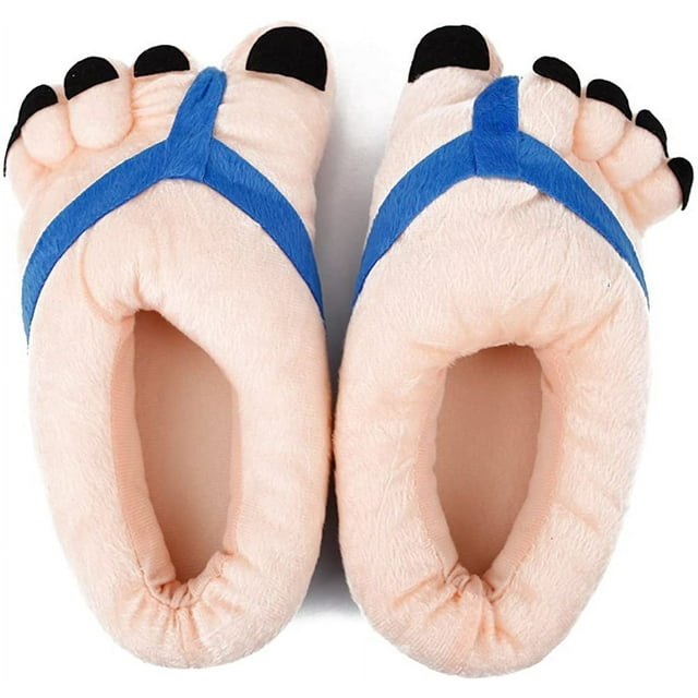 Zapatillas suaves y cálidas antideslizantes de terciopelo para pies grandes con punta de dibujos animados para mujer, zapatos de suelo de interior de algodón para el hogar Zhivalor WMZL-159-3