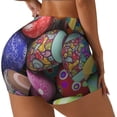 thumbnail image 2 of Xecao Easter Eggs1 Print Workout Shorts for Women Soft Smooth Gym Yoga Scrunch Active Tennis Workout Running Shorts, 2 of 9