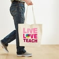 thumbnail image 4 of CafePress - Live Love Teach Autism Tote Bag - Unisex Canvas Tote Bag, Beige, 1-Piece, 4 of 7