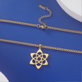 thumbnail image 1 of Chakra Lotus Flower Star of David Hebrew Pendant Necklace Religious Amulet Stainless Steel Women Jewish Jewelry Gift, 1 of 5