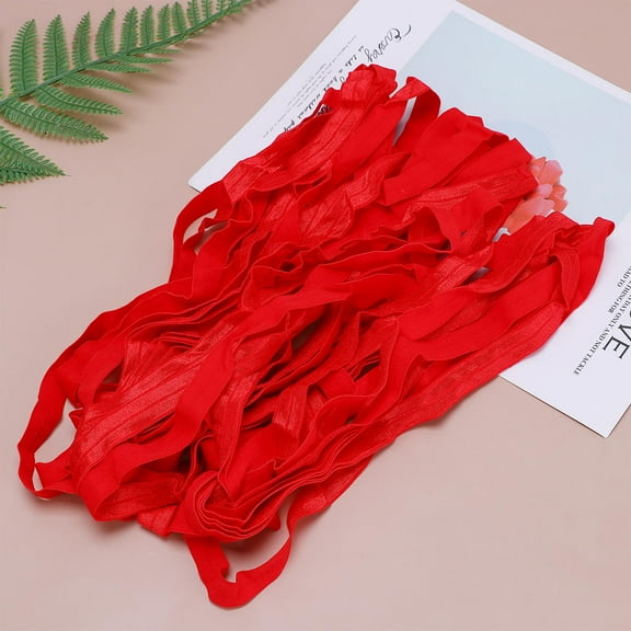HOOWIFFY Stretchy Ribbon Polyester Red 1Pcs 20M x 0.6In x 0.04In