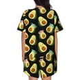 thumbnail image 3 of Naloa Flowers Avocado Women's Short-Sleeved Pajama Set, Loungewear, Summer pajamas, Breathable Cozy - Medium, 3 of 9