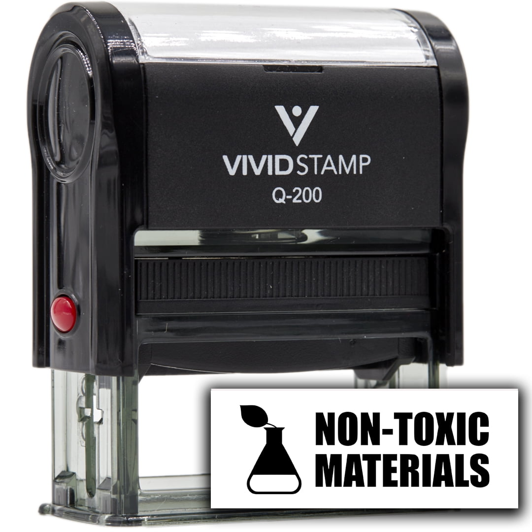 (3 pack) All Quality Non-Toxic Materials Self-Inking Rubber Stamp (Black Ink) - Q-200