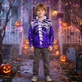 thumbnail image 2 of Kids Halloween Graphic Print Pullover Hoodie, Long Sleeve Hooded Sweatshirt with Pocket, Regular Fit Spooky Top for Boys Girls Fall Winter Daily Outdoor Party(Dark Purple,3-4 Years), 2 of 4