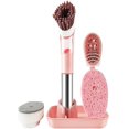 thumbnail image 2 of Ensemble de Brosses à Vaisselle avec Distributeur de Savon, Brosse à Vaisselle avec Support pour Cuisine, Têtes de Brosse de Rechange, Brosse à Récurer Réutilisable pour Contrôler le Savon, 2 of 8
