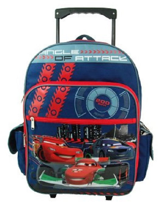 Large Rolling Backpack Disney Cars Race is On New School Bag Boys