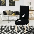 thumbnail image 4 of ZOUSSIQI Black Triangle Pattern Elastic Chair Cover Removable Protective Covers for Home Wedding Hotel JU316-91588, 4 of 13