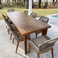 thumbnail image 1 of PURPLE LEAF 9 Pieces Modern Patio Dining Set, Rectangular Aluminum Outdoor Table and 8 All-Weather PE Rattan Chairs Set for Kitchen Porch and Garden, Deep Teak, 1 of 8