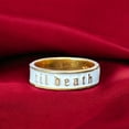 thumbnail image 6 of 6mm Til Death White Enamel Ring, Wedding Band, Bridal Promise Ring, Personalized Enamel Band, Sterling Silver Ring, Valentine’s Gift for Her, 6 of 6