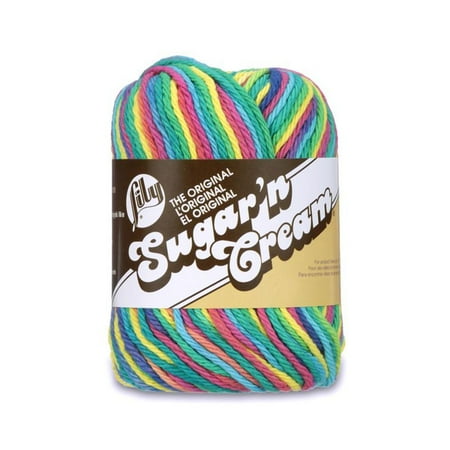 UPC: 0057355341357 | Lily Sugar n Cream The Original Ombre 4 Medium Cotton Yarn Psychedelic 2oz/57g 95 Yards