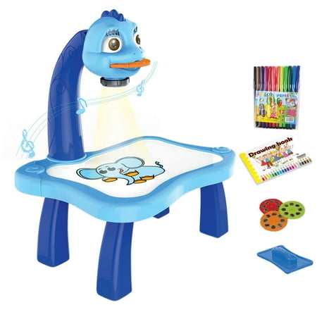 Children LED Projector Art Drawing Table Toys for Paint Learning (Blue