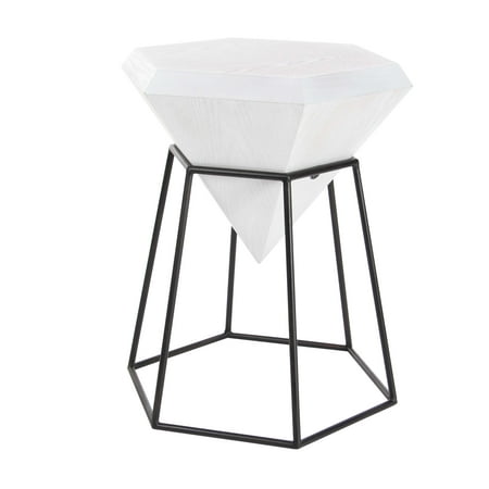 decmode modern 25 x 20 inch white hexagon block wooden