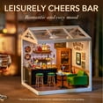 thumbnail image 5 of ROBOTIME DIY Miniature Dollhouse Super Creator-Leisurely Cheers Bar Plastic Building Set Toys Playset Gifts for Teens Adults, 5 of 8
