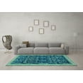 thumbnail image 3 of Ahgly Company Indoor Round Abstract Light Blue Modern Area Rugs, 7' Round, 3 of 4