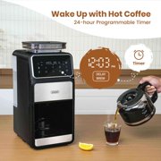 Gevi 10 Cup Drip Coffee Maker With Built-in Burr Grinder Programmable Touch Screen 4 Hour Keep Warm Permanent Filter Home Office