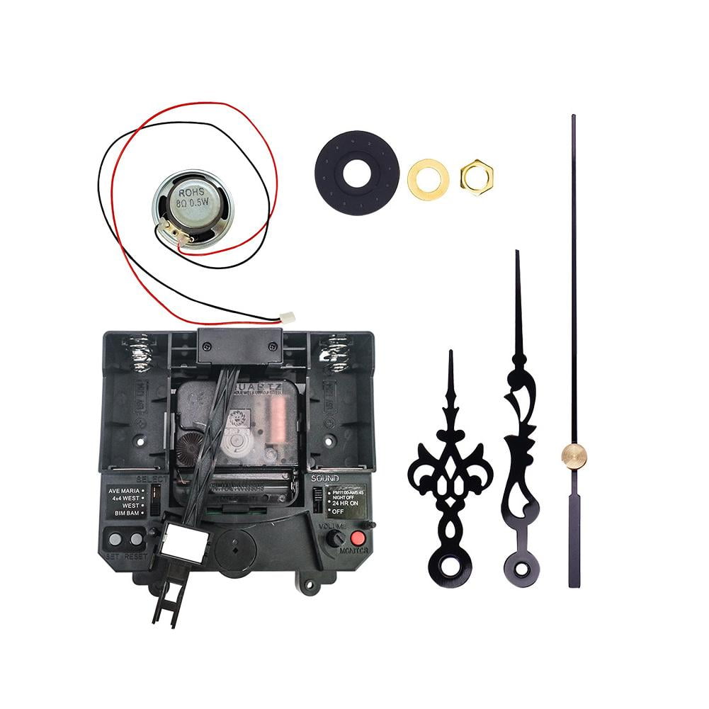 Silent Quartz Clock Movement with Music Chime Box, DIY Wall Clock Repair Kit for Personalized Pendulum Clocks